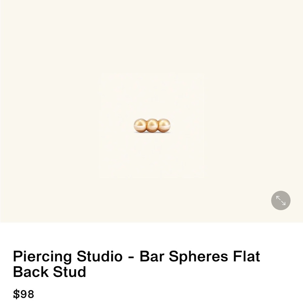 Mejuri Piercing Studio - Bar Spheres Flat Back Stud